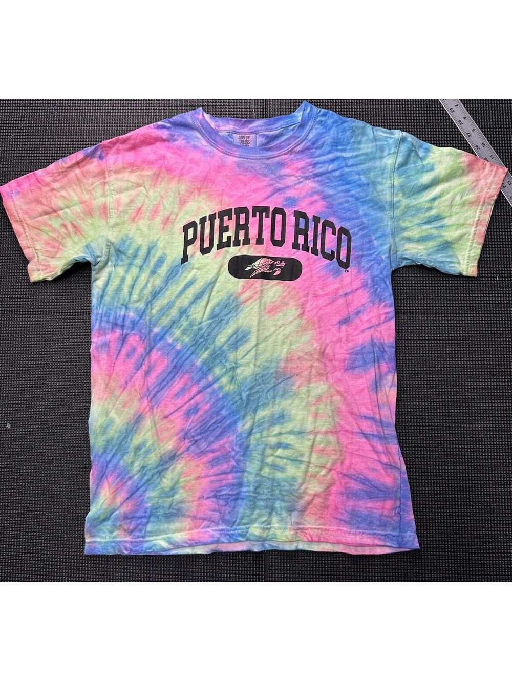 Puerto Rico Pastel Tie Dye Tee Comfort Colors Mens M Beach